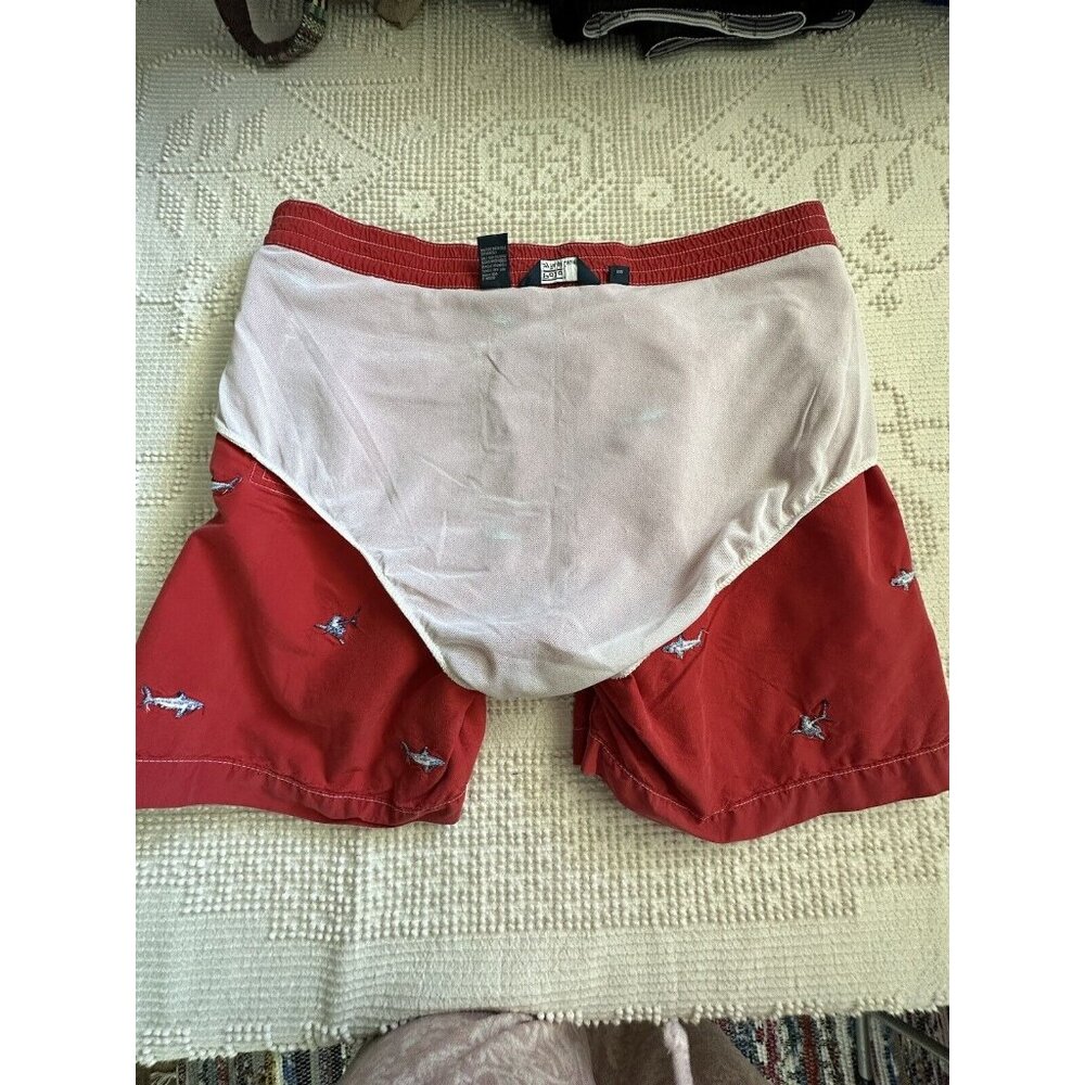 Vintage Polo Ralph Lauren Mens Swim Trunks Sz L 90s Y2K Board Short Red Sharks - Picture 11 of 15